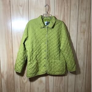 Chicos Quilted High Neck Long Sleeve Mid-Length Coat L